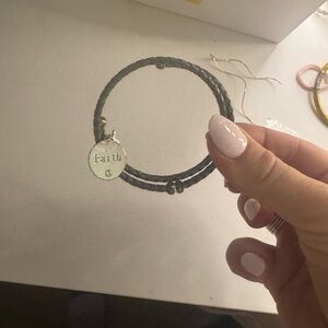 Faith Charm Bracelet in Gray